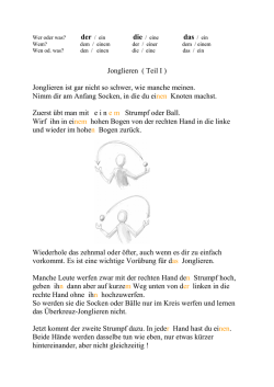 Jonglieren ( Teil I ) Jonglieren ist gar nicht so schwer, wie manche