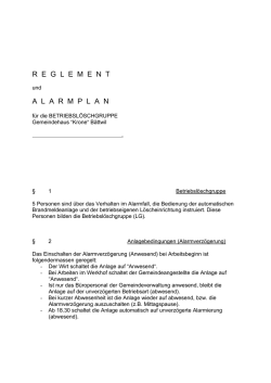 reglement und alarmplan krone