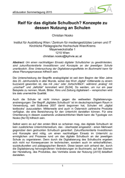 Reif für das digitale Schulbuch?