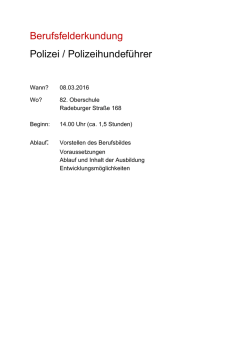 Berufsfelderkundung Polizei / Polizeihundeführer