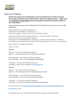Hinweis: Bei manchen LiveTV Anbindungen