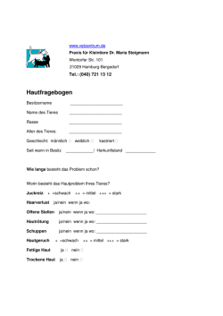Hautfragebogen - Die Praxis f&uuml;r Kleintiere Dr. med. vet. Maria