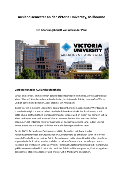 Victoria University - RWTH Aachen University