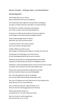 Gedicht - Schützenfest in Eicklingen