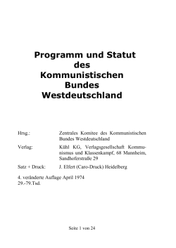 Programm & Statut des KBW