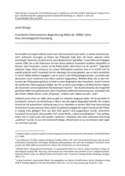 Feuerbachs Kommunismus-Begeisterung Mitte der 1840er Jahre