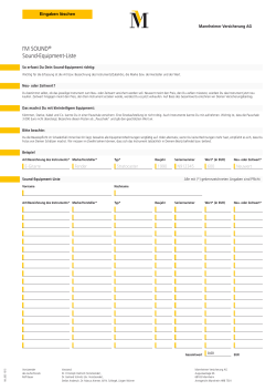 I`M SOUND&reg; Sound-Equipment-Liste