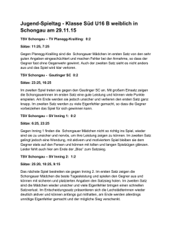 Jugend-Spieltag - Klasse S&uuml;d U16 B weiblich in
