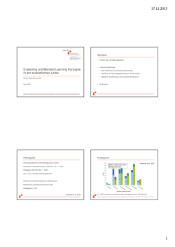 E-learning und Blended Learning Konzepte in der studentischen