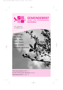 Gemeindebrief April bis August 2015