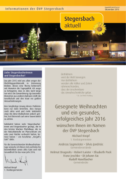 Gesegnete Weihnachten und ein gesundes, erfolgreiches Jahr 2016