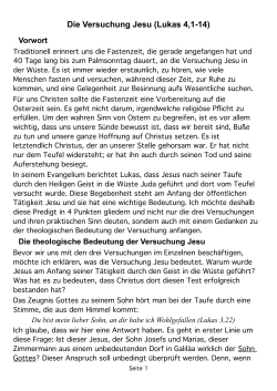 Die Versuchung Jesu (Lukas 4,1
