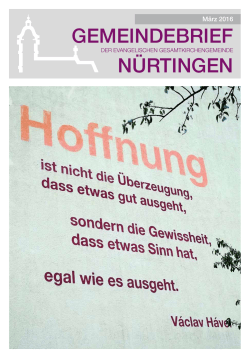 Gemeindebrief Nürtingen - Evangelische Gesamtkirchengemeinde