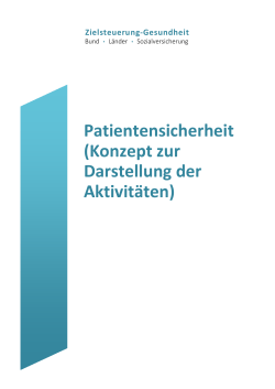 Patientensicherheit - Konzept zur Darstellung der Aktivitäten (15.10