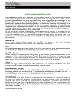 Ronsdorf wirkt &hellip; &hellip; in seinen K&ouml;pfen: Hans Kemper