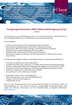 Fertigungsmitarbeiter SMD-Elektronikfertigung (m/w)