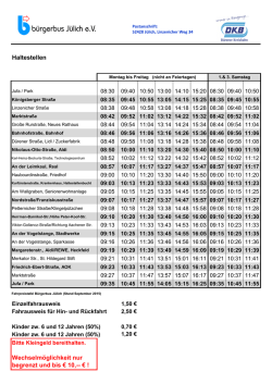 Haltestellen Wechselm&ouml;glichkeit nur begrenzt und bis &euro; 10,-