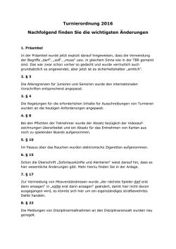 Die wichtigsten &Auml;nderungen - Deutscher Bridge