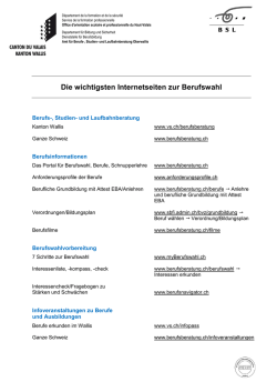 Die wichtigsten Internetseiten zur Berufswahl