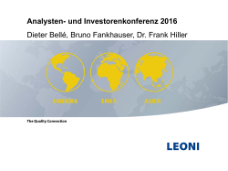 Analysten- und Investorenkonferenz 2016 Dieter Bellé, Bruno