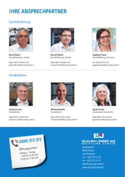 IHRE ANSPRECHPARTNER