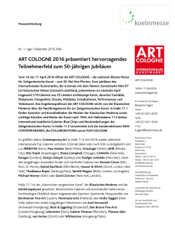 ART COLOGNE 2016 präsentiert hervorragendes