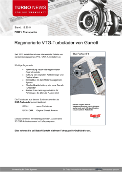 Regenerierte VTG-Turbolader von Garrett