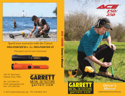 Owner`s Manual - Garrett Metal Detectors