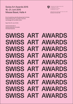 Swiss Art Awards 2015 - Bundesamt für Kultur