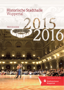 Jahresprogramm - Historische Stadthalle Wuppertal