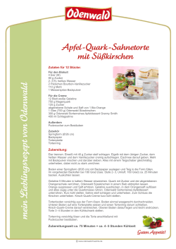 Apfel-Quark-Sahnetorte mit Süßkirschen