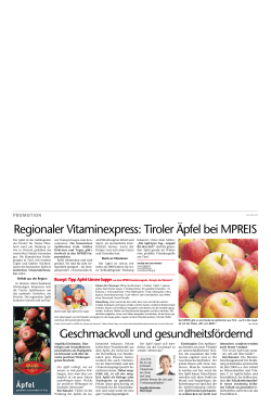 Regionaler Vitaminexpress: Tiroler Äpfel bei MPREIS