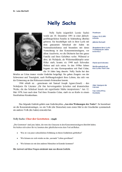 Nelly Sachs: Chor der Geretteten