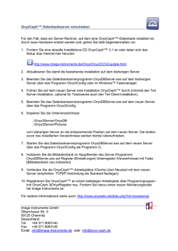 OnyxCeph&sup3;&trade; Datenbankserver verschieben F&uuml;r den Fall, dass ein