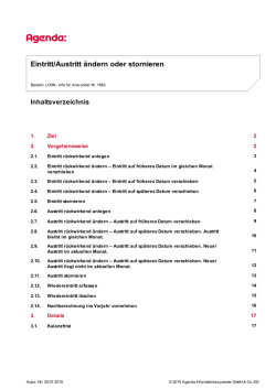 Eintritt/Austritt &auml;ndern oder stornieren