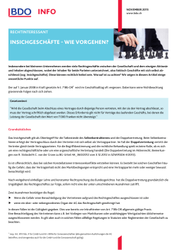 InsIchgesch&auml;fte - wIe vorgehen?
