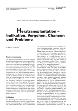Herztransplantation &ndash; Indikation, Vorgehen, Chancen und Probleme