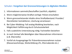 Schulen: Vorgehen bei Grenzverletzungen in digitalen Medien
