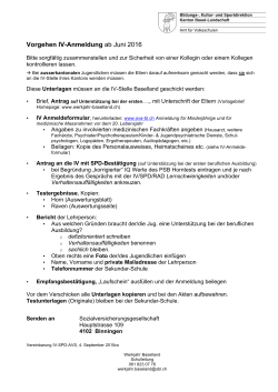 Vorgehen IV-Anmeldung ab Juni 2016 - werkjahr