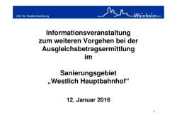 Informationsveranstaltung zum weiteren Vorgehen bei der