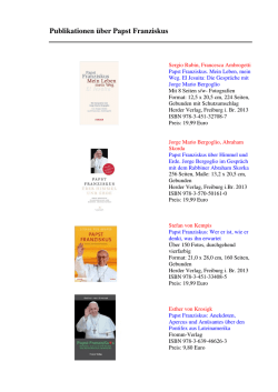Publikationen ueber Papst Franziskus - Juli2015