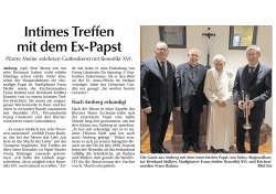 Intimes Treffen mit dem Ex-Papst