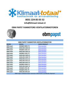 EBM PAPST FANMOTORS VENTILATORMOTOREN info@klimaat