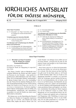 INHALT Akten Papst Franziskus
