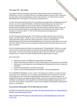 Ein pers&ouml;nlicher Beitrag gegen TTIP von Ralf Kronig vom 3.8.2015
