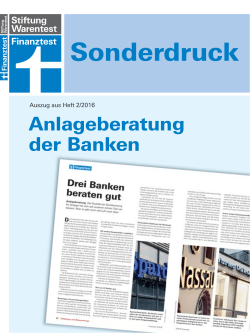 Sonderdruck - Frankfurter Volksbank