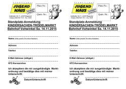 Standplatz-Anmeldung KINDERSACHEN