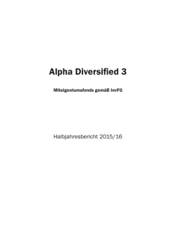 Halbjahresbericht  - Erste Asset Management