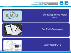 Die Europäische Metall- Union Das Projekt Q4E