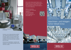 Maschinen- und Anlagen- führer Metall (m/w)